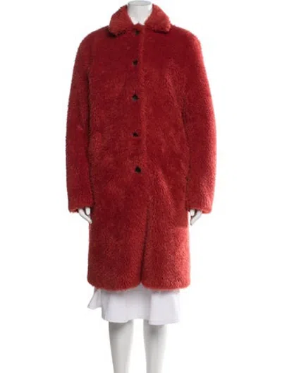 Pre-owned Paul Smith Faux Fur Coat In Red
