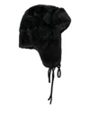 Paul Smith Faux-fur Ear-flap Hat In Black