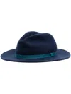 Paul Smith Felted Wool Fedora Hat In Blue