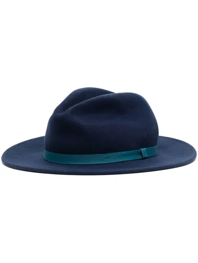 Paul Smith Felted Wool Fedora Hat In Blue