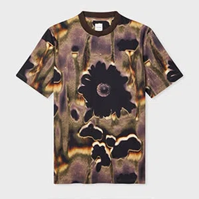 Paul Smith 'field Flowers' Print Cotton T-shirt Purple In Brown