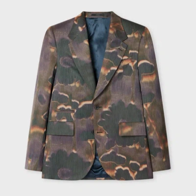 Paul Smith 'field Flowers' Print Wool-blend Blazer Purple