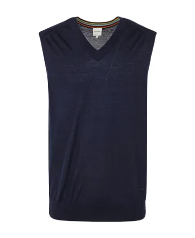 Paul Smith Fine-knit Merino Vest In Black