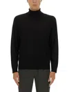 Paul Smith Fitted Black Turtleneck Shirt In Black