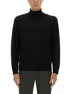 Paul Smith Fitted Black Turtleneck Shirt In Black
