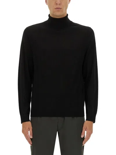 PAUL SMITH FITTED BLACK TURTLENECK SHIRT
