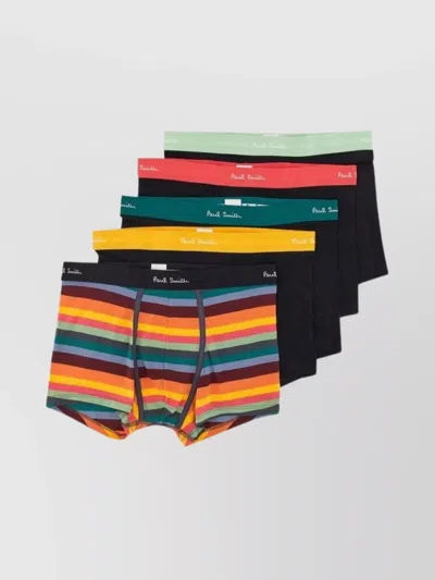 Paul Smith Five Briefs Pack Featuring Elastic Waistband In Black