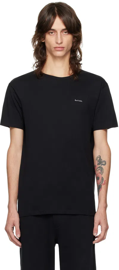 Paul Smith Five-pack Black Crewneck T-shirts In 79 Blacks