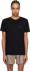 Paul Smith Five-pack Black Organic Cotton Lounge T-shirts In 79 Black