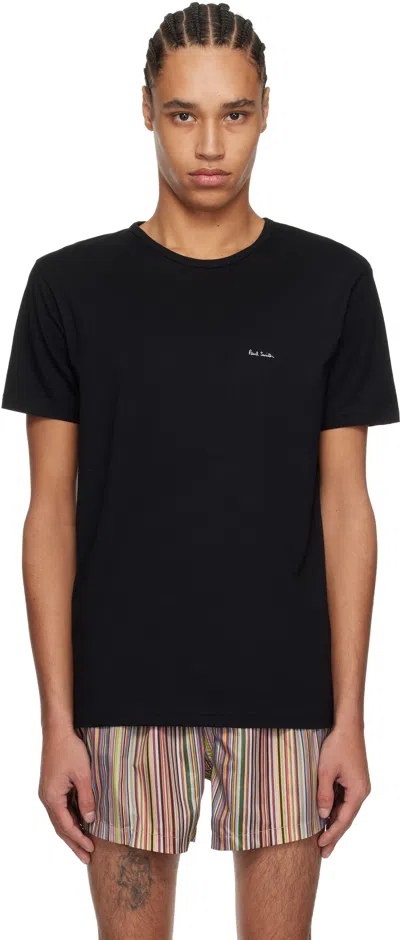 Paul Smith Five-pack Black Organic Cotton Lounge T-shirts In 79 Black