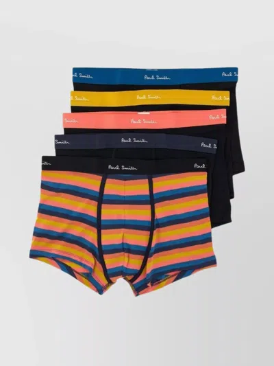 Paul Smith Five Striped Boxer Shorts In Black
