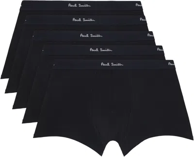 Paul Smith Five-pack Black Organic Cotton Boxer Briefs