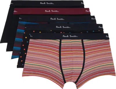Paul Smith Five-pack Multicolor Spot & Stripe Mix Boxer Briefs