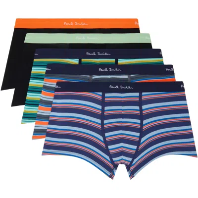 Paul Smith Five-pack Multicolor Stripe & Plain Briefs