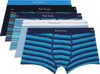 Paul Smith Five-pack Multicolor Stripe & Plain Mixed Boxer Briefs In Blue