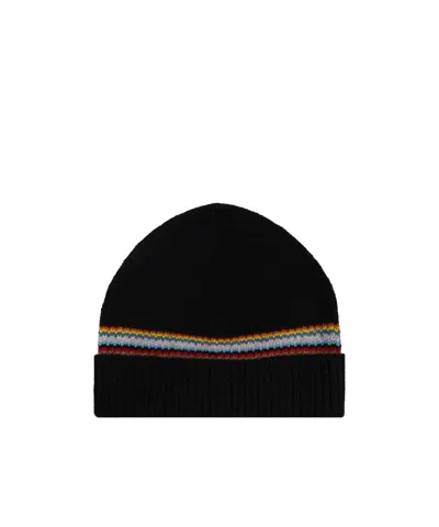 Paul Smith Flanged Knitted Hat In Black