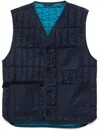 Paul Smith Flannel Quilted Gilet In Blue