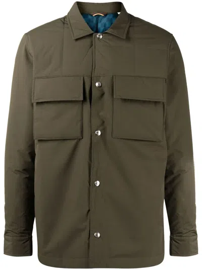 Paul Smith Flap-pocket Press-stud Jacket In Green