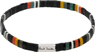 Paul Smith Flat Bead Bracelet In Black