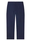 Paul Smith Flat-front Belt-loops Trousers In Blue