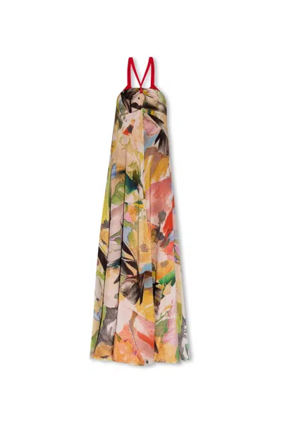 Paul Smith Floral Collage-print Silk Dress In Multi