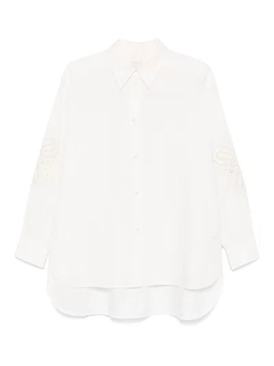Paul Smith Floral-embroidery Shirt In White