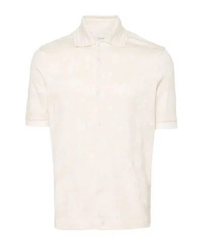 Paul Smith Floral-jacquard Cotton Shirt In White