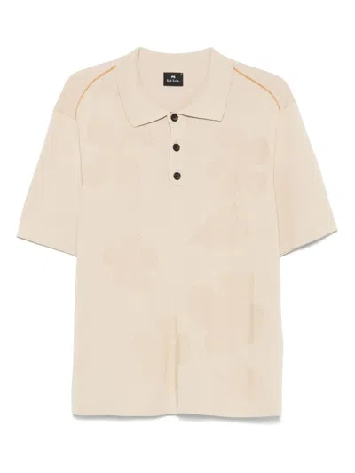 Paul Smith Poloshirt Aus Blumen-jacquard In Neutral