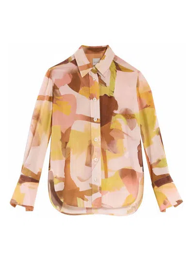 Paul Smith Floral Painting Shirt In Multi