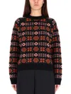 Paul Smith Floral Pattern Merino Wool Sweater In Black
