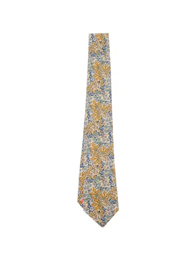 Paul Smith Floral-pattern Tie In Yellow