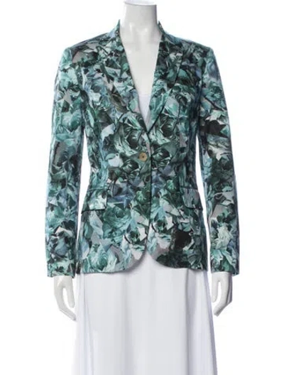 Pre-owned Paul Smith Floral Print Blazer In Blue