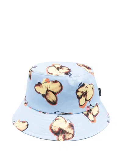 Paul Smith Floral-print Bucket Hat In Blue