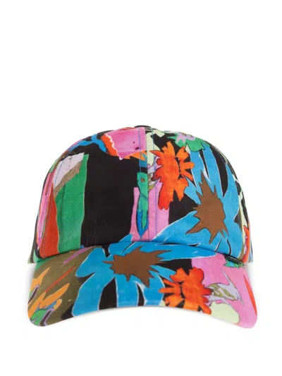 Paul Smith Floral Print Cap In Multi