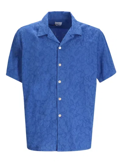 Paul Smith Floral-print Cotton Shirt In Blue