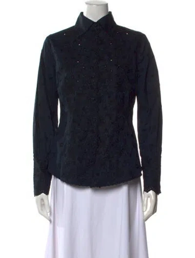 Pre-owned Paul Smith Floral Print Long Sleeve Blouse In Black