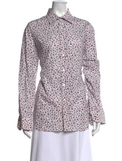 Pre-owned Paul Smith Floral Print Long Sleeve Button-up Top In Multi