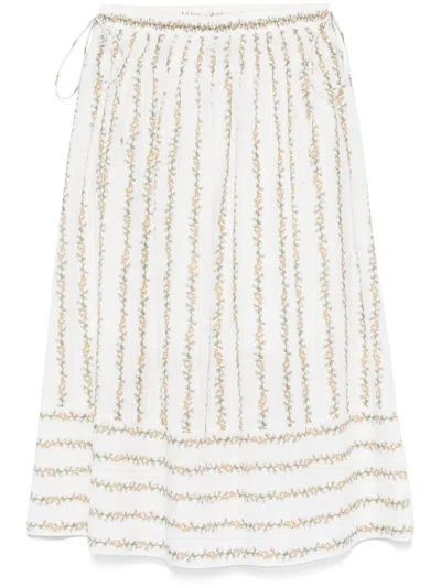 Paul Smith Floral-print Midi Skirt In White
