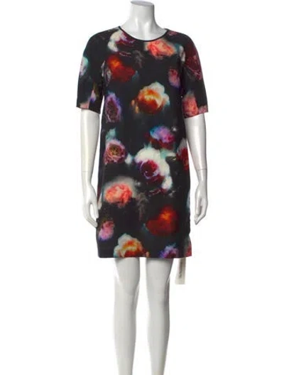 Pre-owned Paul Smith Floral Print Mini Dress In Black