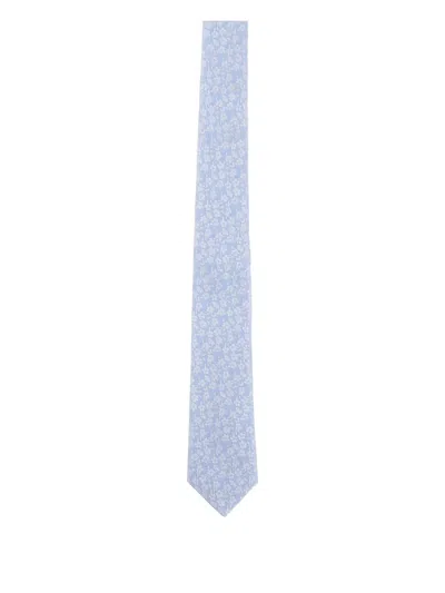 Paul Smith Floral-print Pointed Tie In Blue