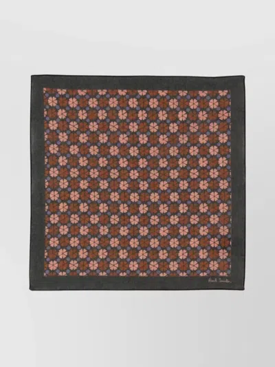 Paul Smith Floral Print Scarf In Lightweight Square Fabric In Multi