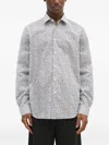 Paul Smith Cotton Long Sleeves Shirt With Floal Pattern In Blue