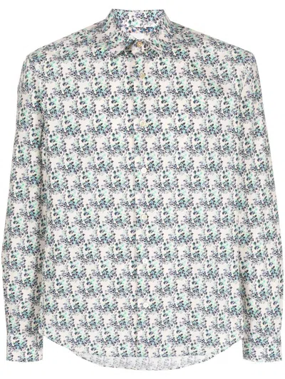 Paul Smith Floral-print Shirt In Nude