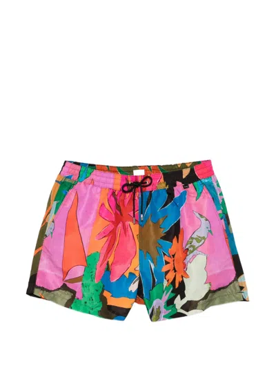 Paul Smith Floral Print Swim Shorts In Multi