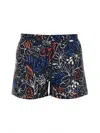 Paul Smith Floral Print Swimsuit With Elastic Waistband In Blue