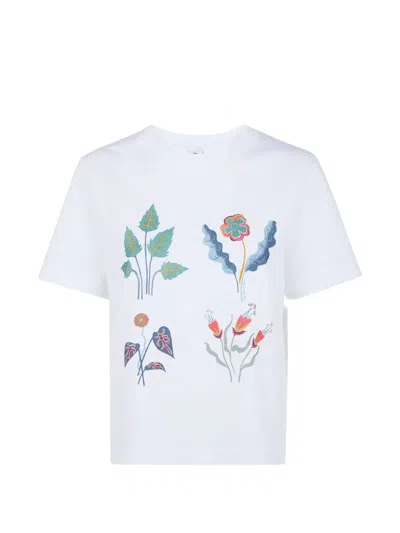Paul Smith Floral-print T-shirt In White
