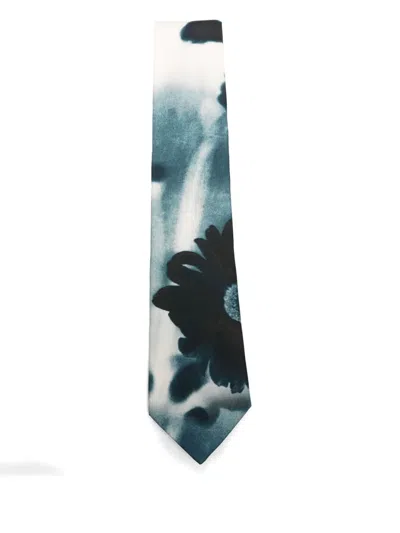 Paul Smith Floral-print Tie In Green