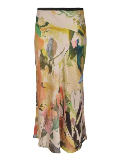Paul Smith Floral Printed Skirt In Multicolor