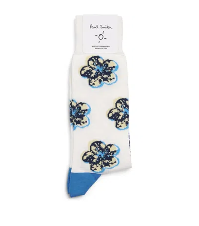 Paul Smith Floral Socks In White