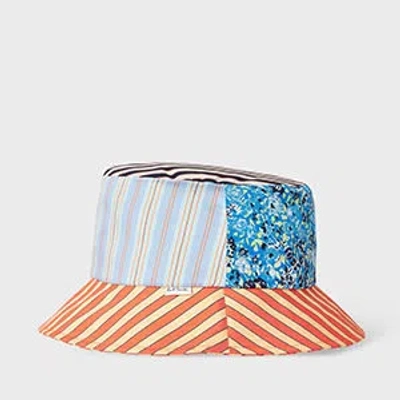 Paul Smith Floral Stripe Bucket Hat Red In Multi